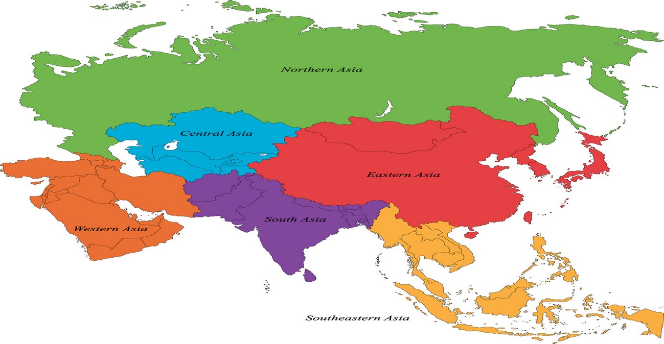 Map of Southern Asia